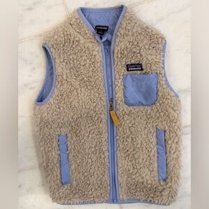 Patagonia Cream and Periwinkle Fleece Vest